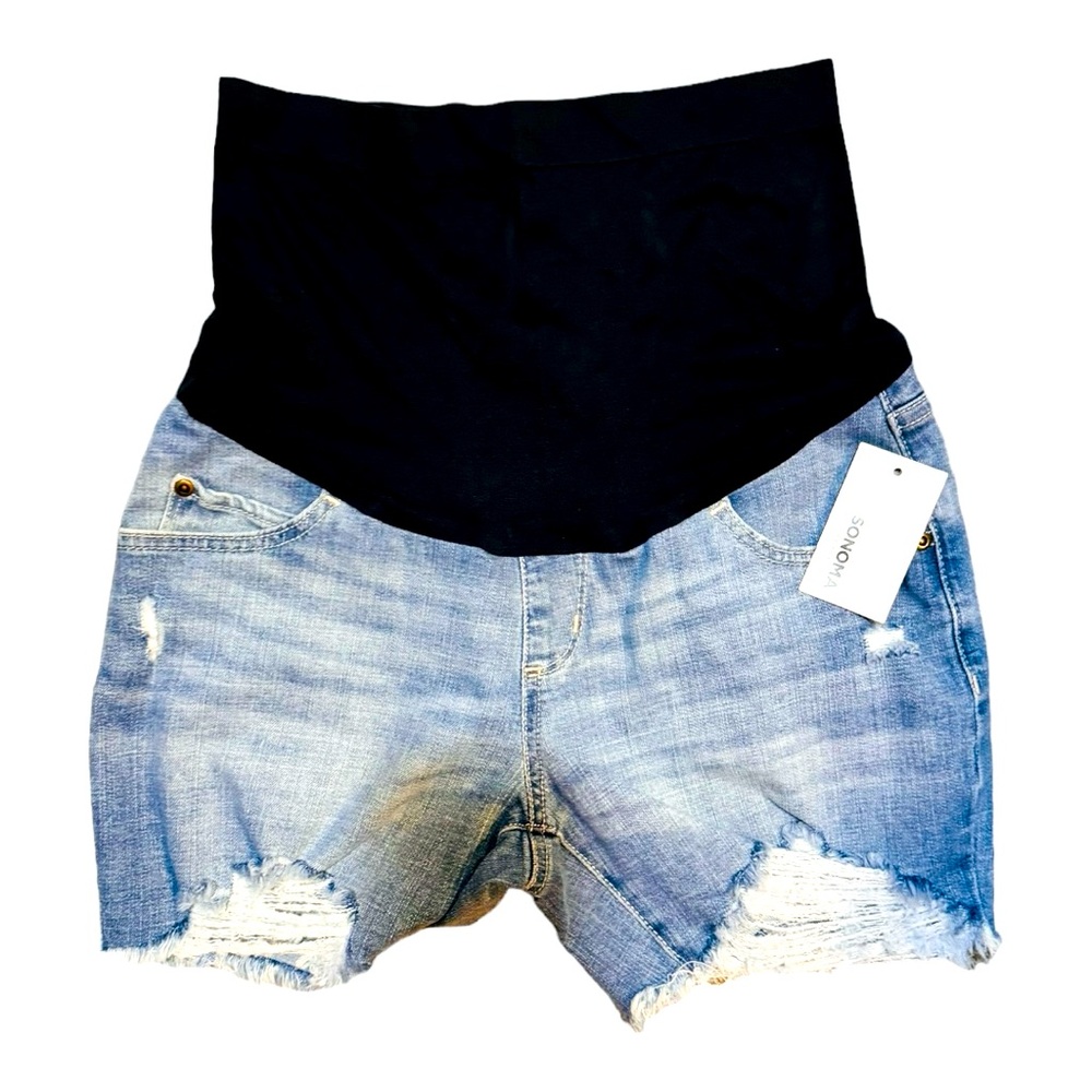 Sonoma Distressed Maternity Denim Full Coverage Belly Panel Size 4 NWT